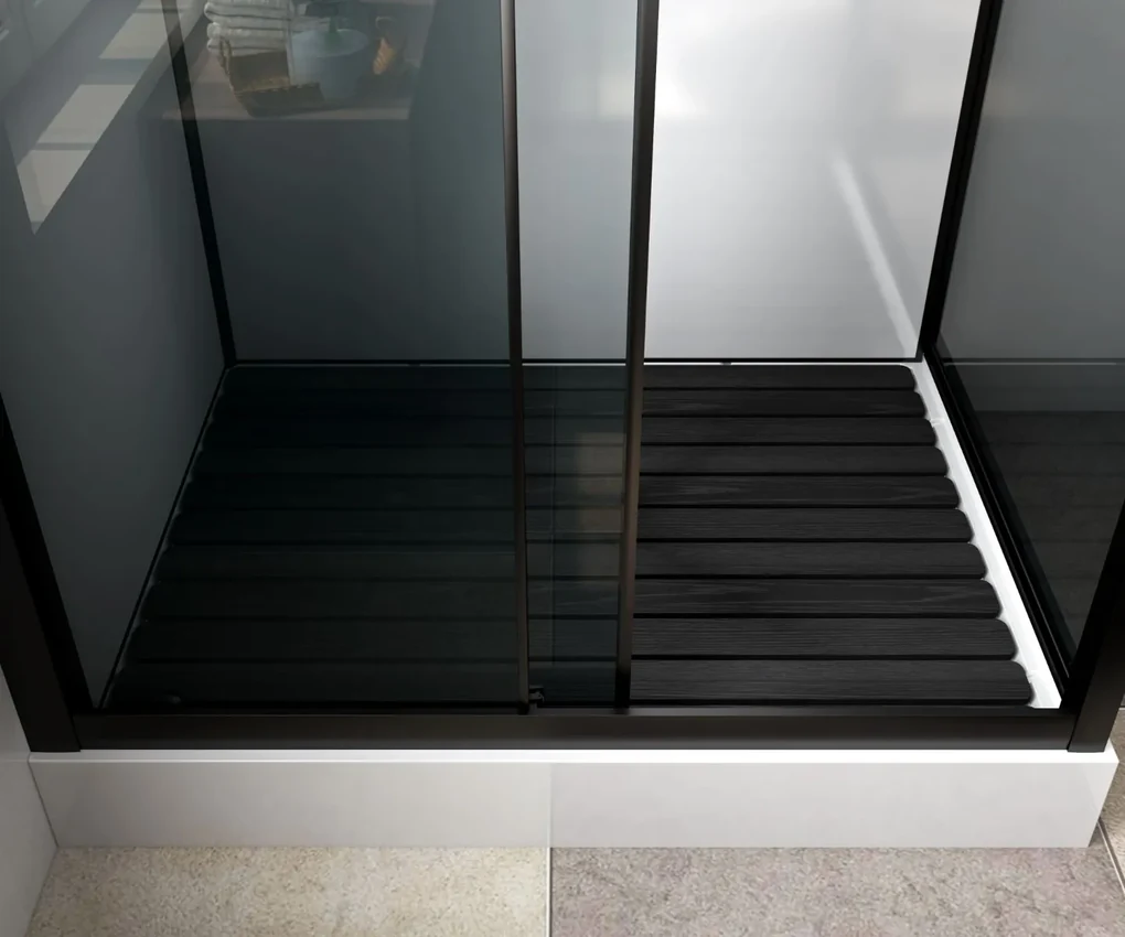 Sanigoods Bowie complete douchecabine rookglas met schuifdeur 120x90cm zwart mat