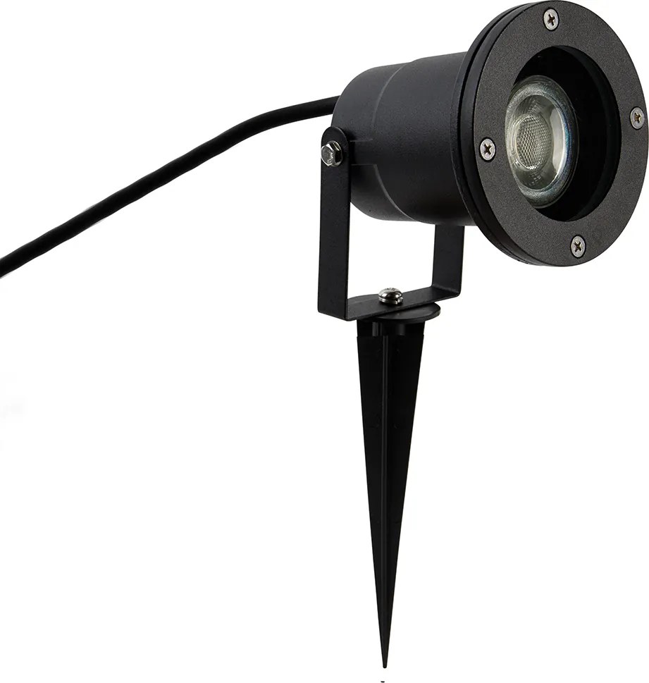 Moderne prikspot zwart incl. snoer en stekker 200cm IP65 - Basic