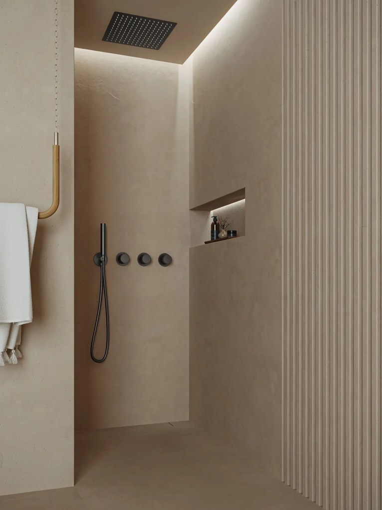 Saniclear Plus inbouw regendouche met inbouw douchekop 30x30cm en staafhanddouche verouderd ijzer - gunmetal