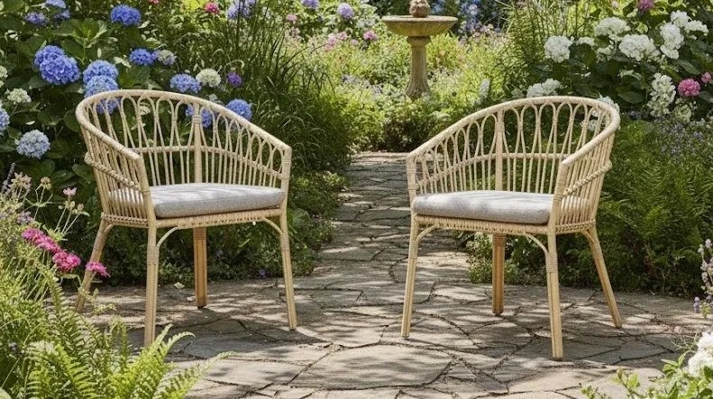 The Outsider Stapelbare Dining Tuinstoel - Lenco - Bamboo Look - Wicker - The Outsider