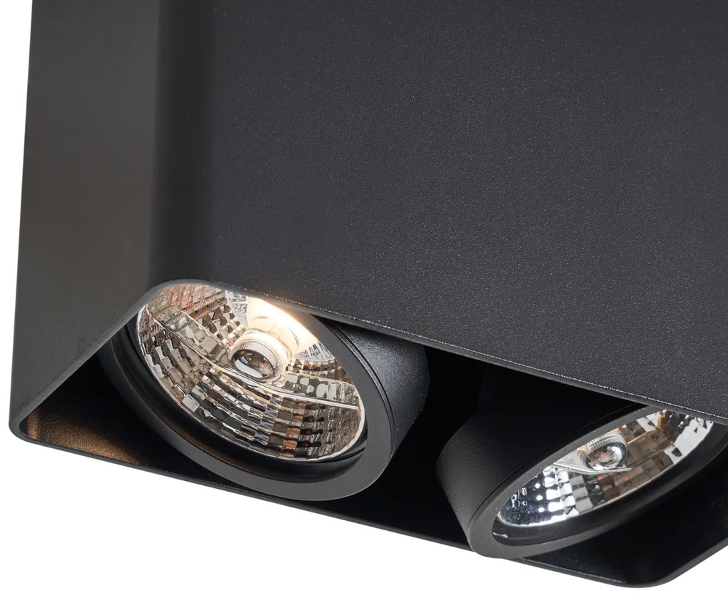 Design opbouwspot zwart GU10 70mm 2-lichts draai- en kantelbaar - Vox