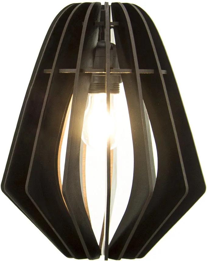 Bomerango Original lampenkap - Hout - Small Ø 25 cm - Zwart- Hanglamp - Bijzetlamp -Tafellamp - Scandinavisch design - Zwarte lampen