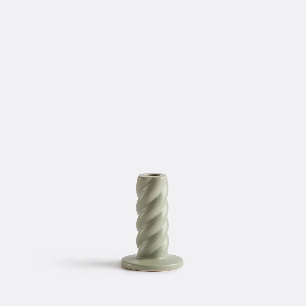 Gedraaide keramische kandelaar H12,5 cm Vavy