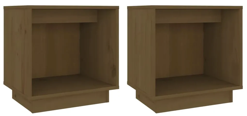 vidaXL Nachtkastjes 2 st 40x30x40 cm massief grenenhout honingbruin