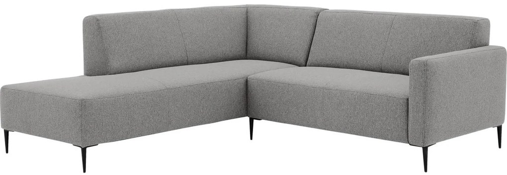 Goossens  Key West lichtgrijs, stof, 2-zits, modern design met ligelement links
