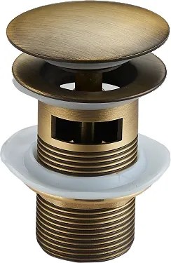 Mexen klik-klak stop met overloop, ronde antieke brons - 79920-30