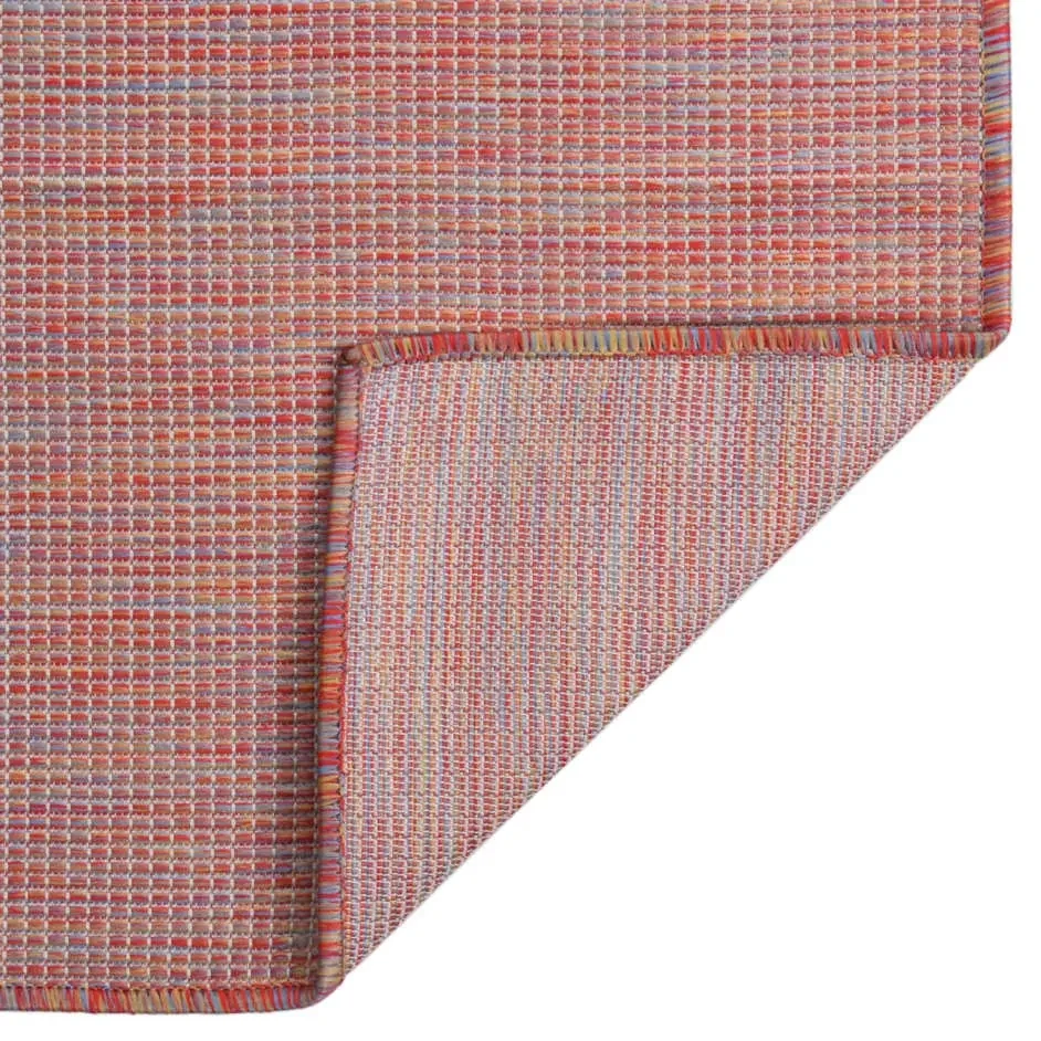 vidaXL Buitenkleed platgeweven 120x170 cm rood
