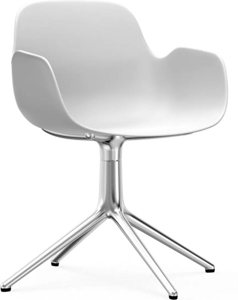Normann Copenhagen Form Armchair Swivel stoel met aluminium onderstel wit