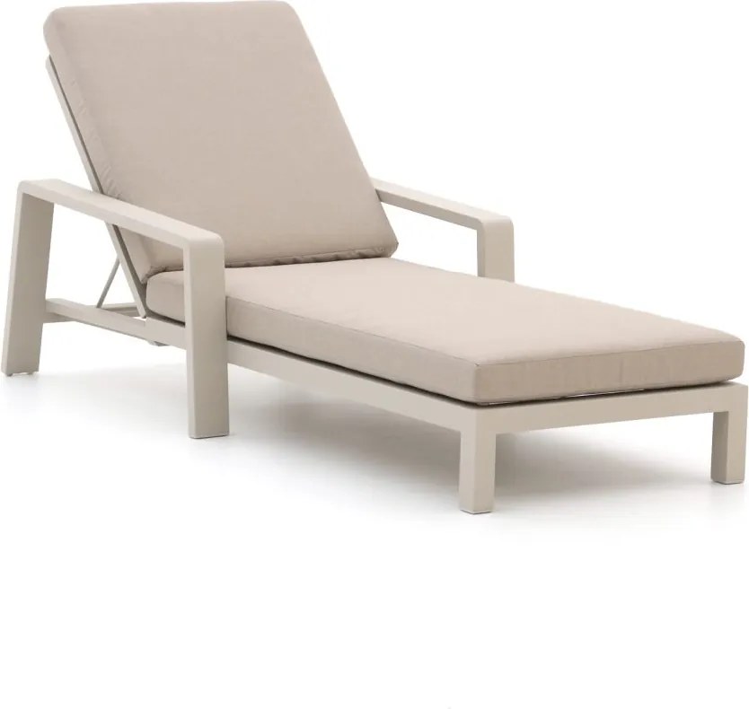 Verstelbaar ligbed Bellagio  | Aluminium | Taupe - Naturel - Bruin | Ligbed met wiel | Ligstoel tuin | Strandbed  | Kees Smit Tuinmeubelen
