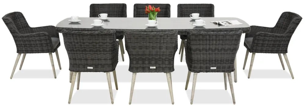 Exclusieve dining tuinset met grote tafel Córdoba voor 8 personen Garden Point antraciet