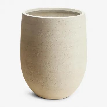 Grover Betonnen Plantenbak Ø55 Cm - ↑70 Cm & Gebroken Wit - Sklum