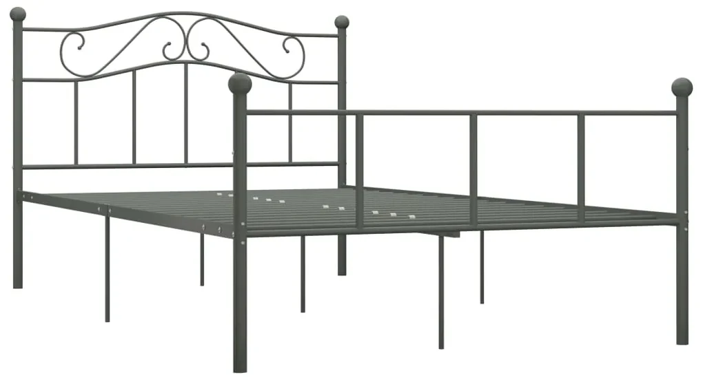 vidaXL Bedframe metaal grijs 140x200 cm