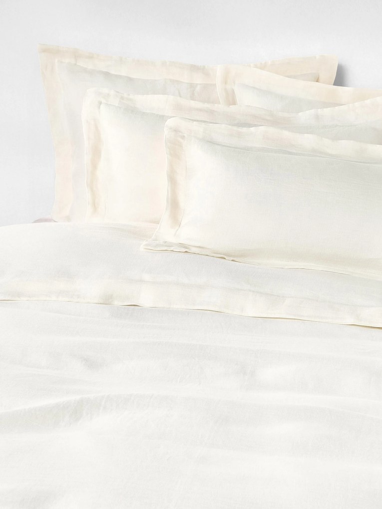 Linnen dekbedovertrek Linna met bies