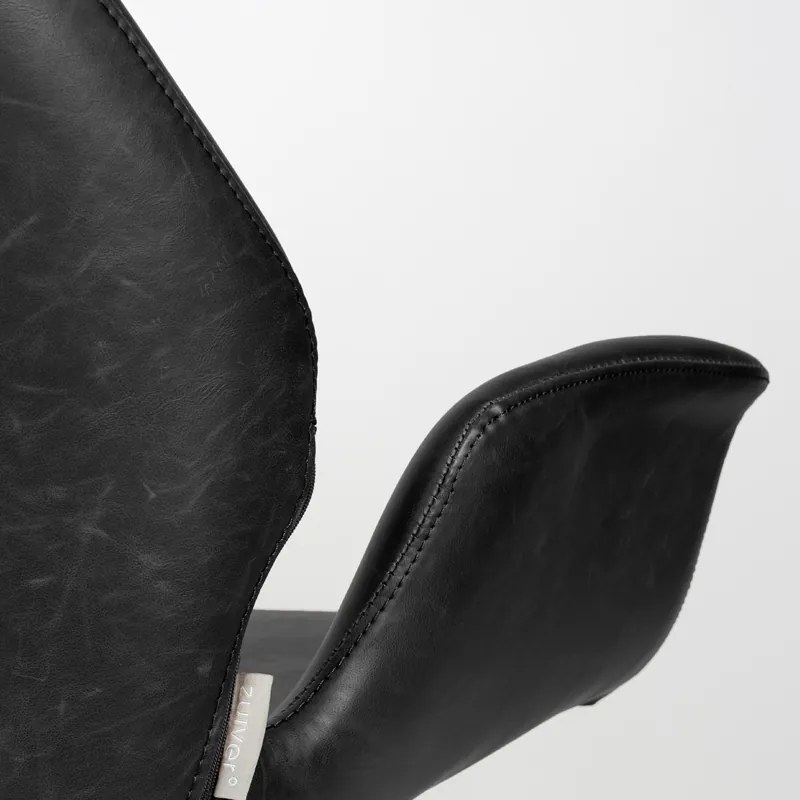 Zuiver Nikki Zwart Leren Design Fauteuil