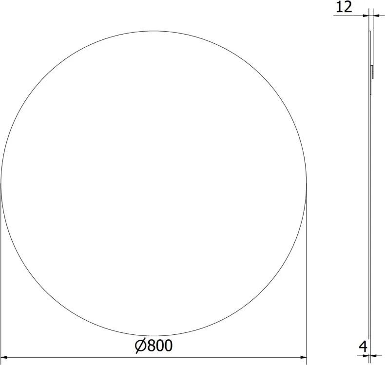 Mexen Alto rond badkamer spiegel 80 cm - 9853-080-080-000-00
