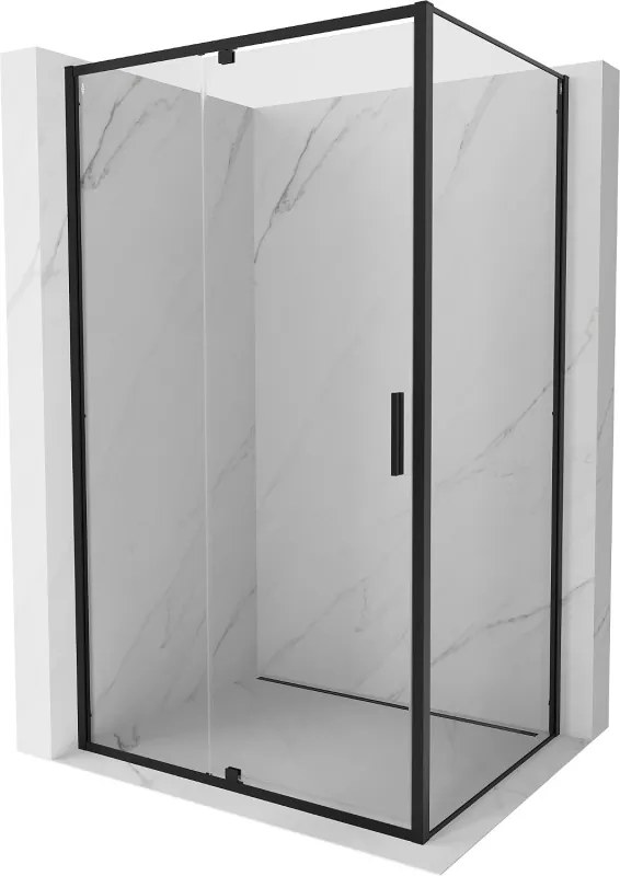 Mexen Exo scharnierende douchecabine 140 x 90 cm, transparant, zwart - 819-140-090-70-00