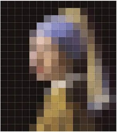 Meisje met de Parel Pixel Wandsysteem 160 x 180 cm