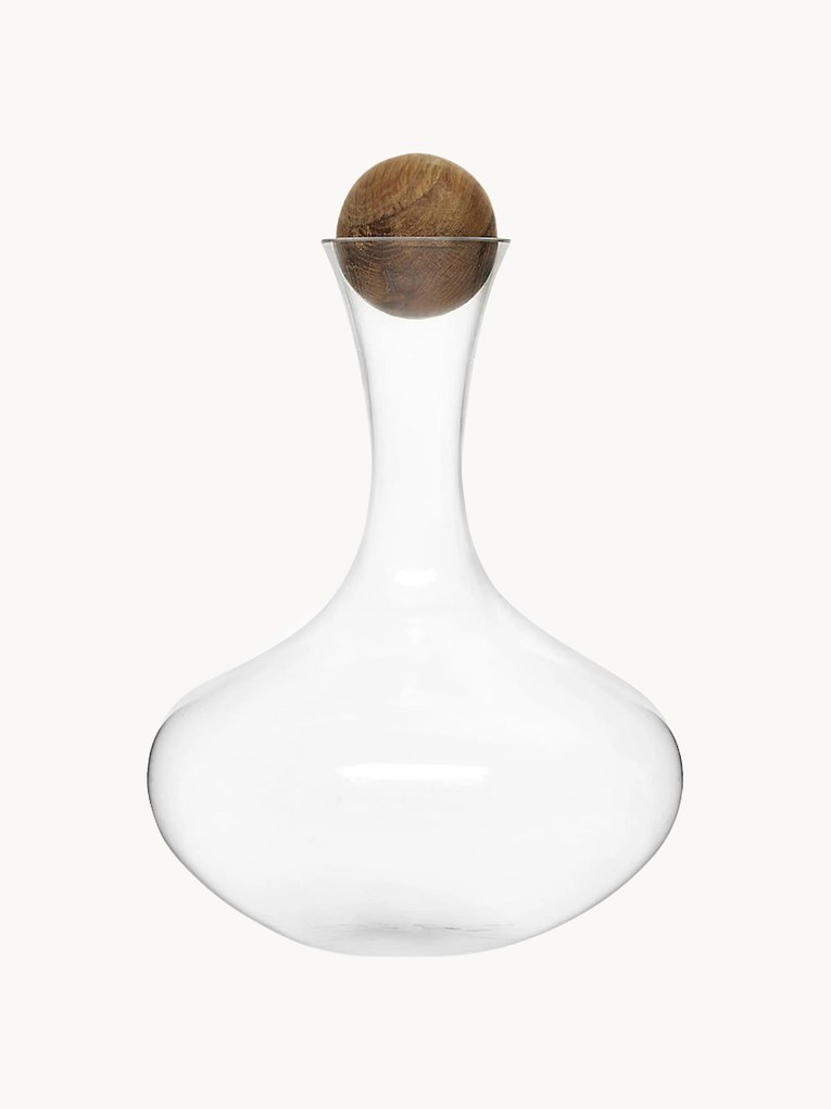 Mondgeblazen decanter Eden met houten dop, 2 L