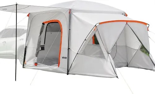 VEVOR Achterkleptent, autotent voor 5-9 personen, 3964 x 3050 x 2330 mm, waterdicht (PU2000 mm), kampeertent met ventilatieramen, achterkleptent voor SUV's voor kamperen, wandelen en andere buitenactiviteiten.