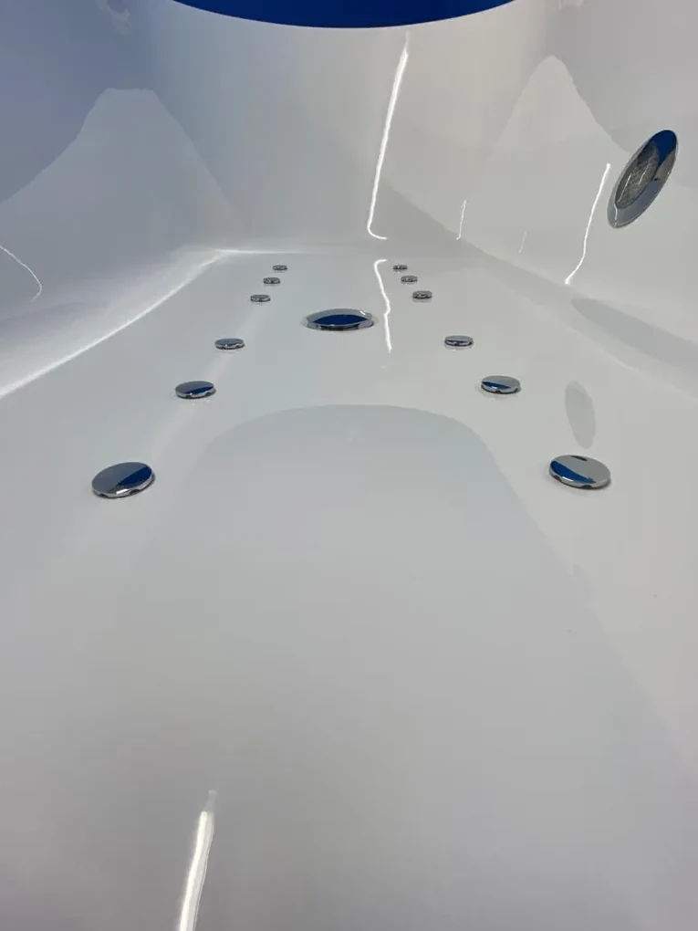 Saniclear Lilla bubbelbad 180x80cm rechts wit glans elektronisch 12 aerojets chroom