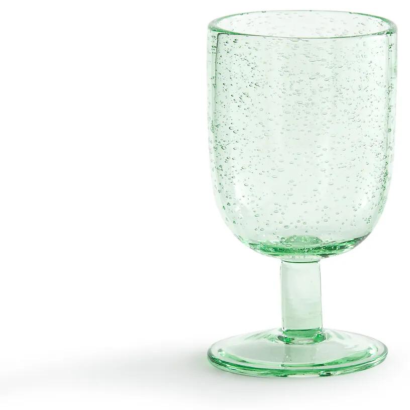 Set van 6 glazen op voet in bubbelglas, Faraji
