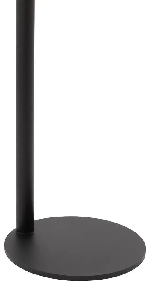 Goossens Nachtkastje Runt, Voet rond metaal ral 9005 zwart, blad massief eik