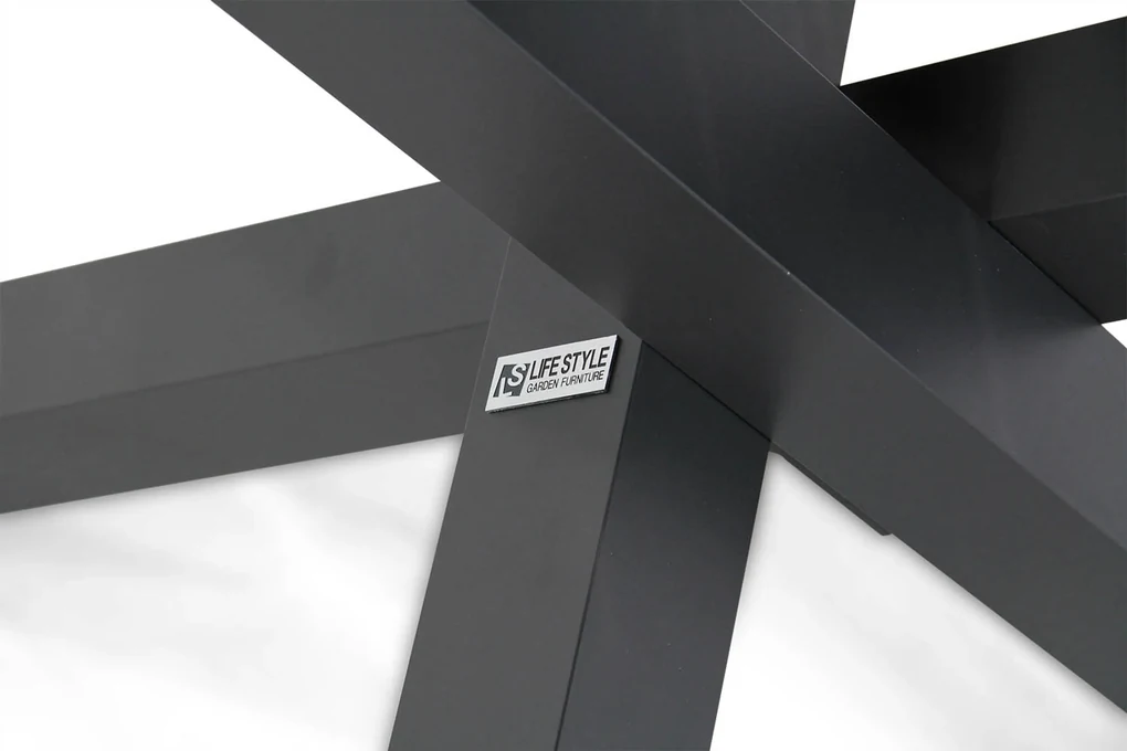 Tuinset Ronde Tuintafel 4 personen 125 cm Aluminium/Textileen /Aluminium/textileen Grijs Presto Vasto/Ancona