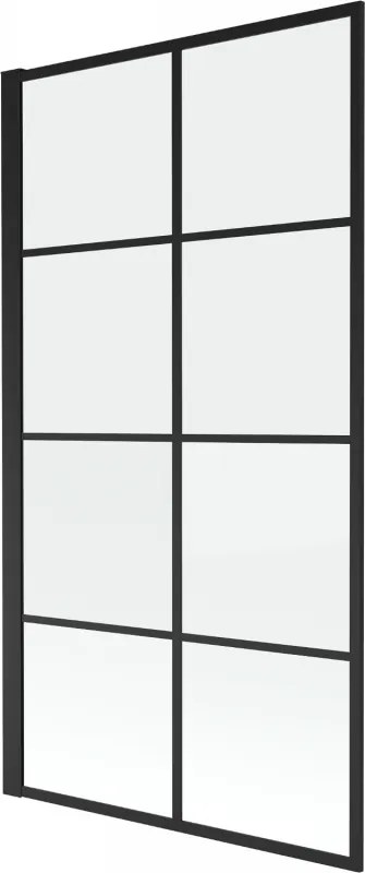 Mexen Alex badwand scherm 1-vleugelig 70 x 140 cm, zwart raster vast - 893-070-000-70-77