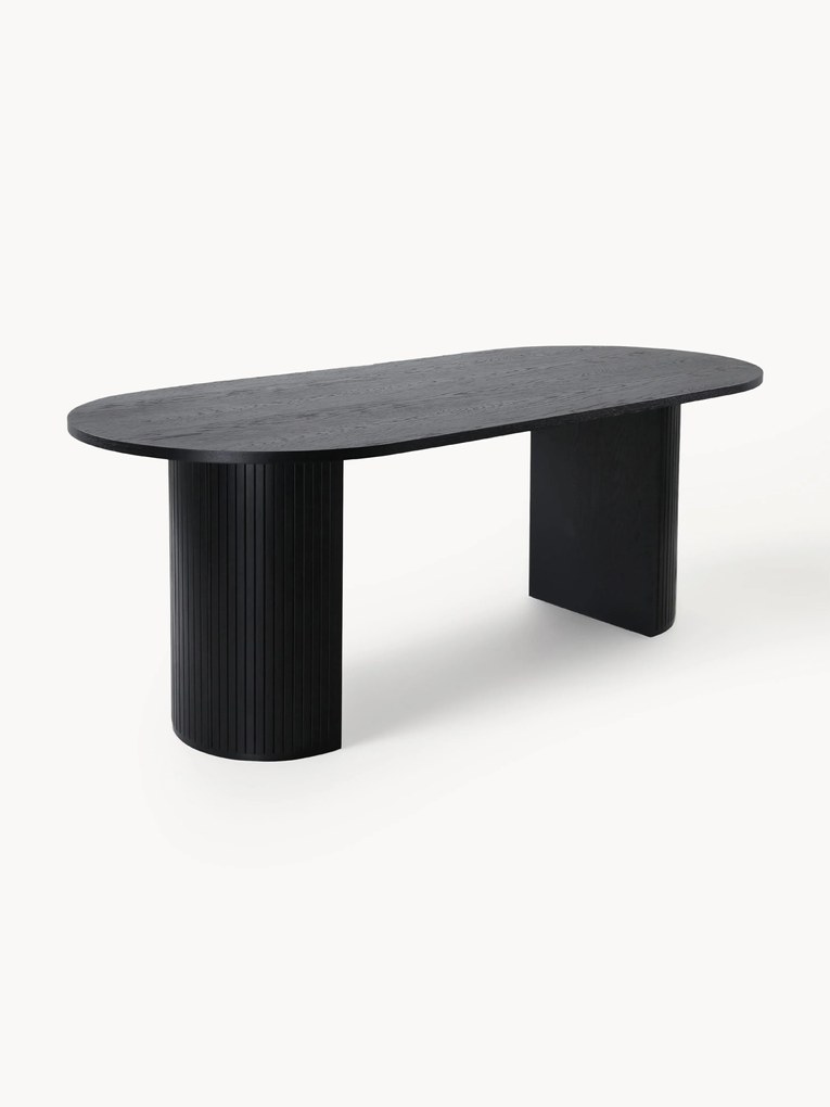 Ovale houten eettafel Bianca, 200 x 90 cm