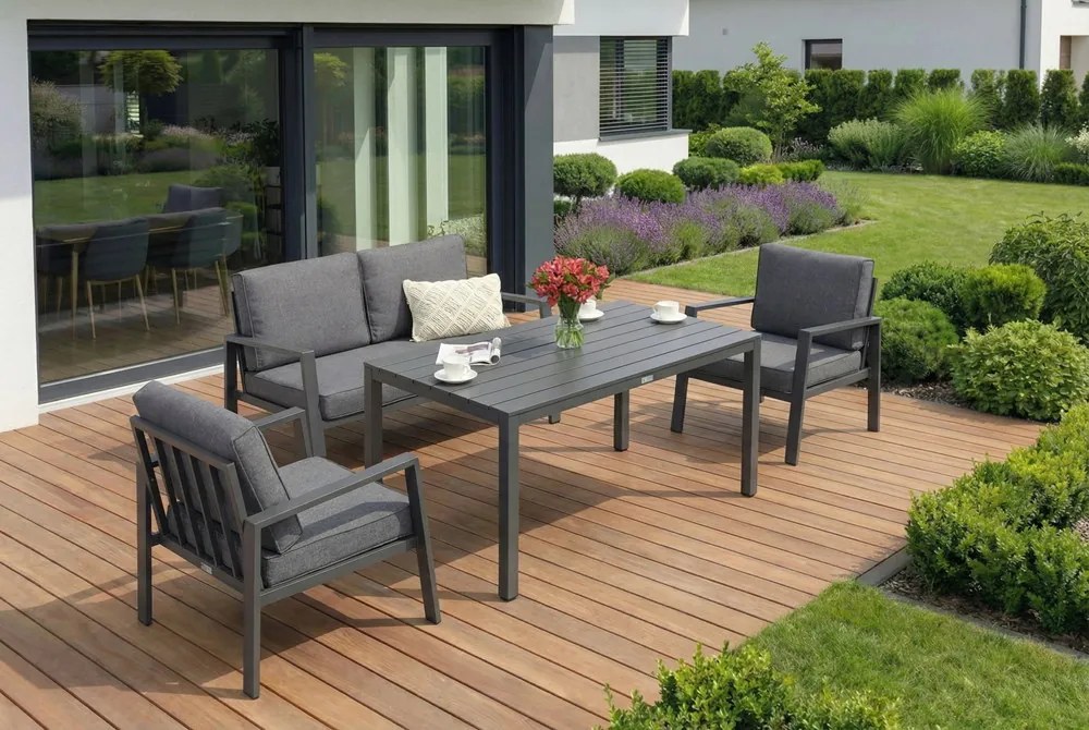 Zakintos Apetito 4 antraciet aluminium set Garden Point