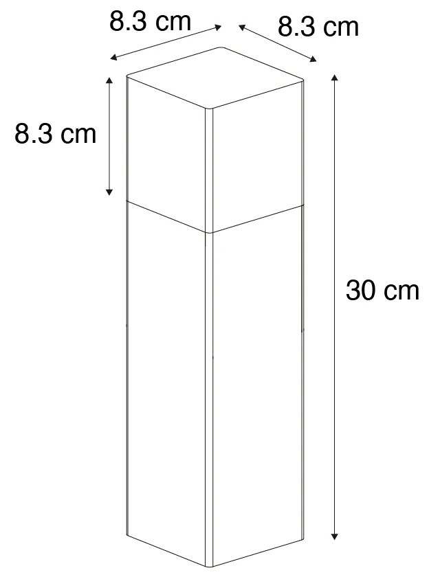 Staande buitenlamp zwart met smoke kap 30 cm - Denmark E27 IP44 Buitenverlichting