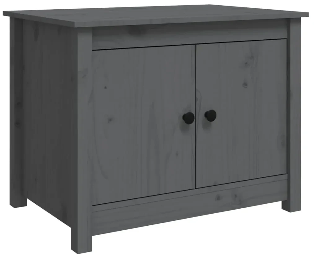 vidaXL Salontafel 71x49x55 cm massief grenenhout grijs