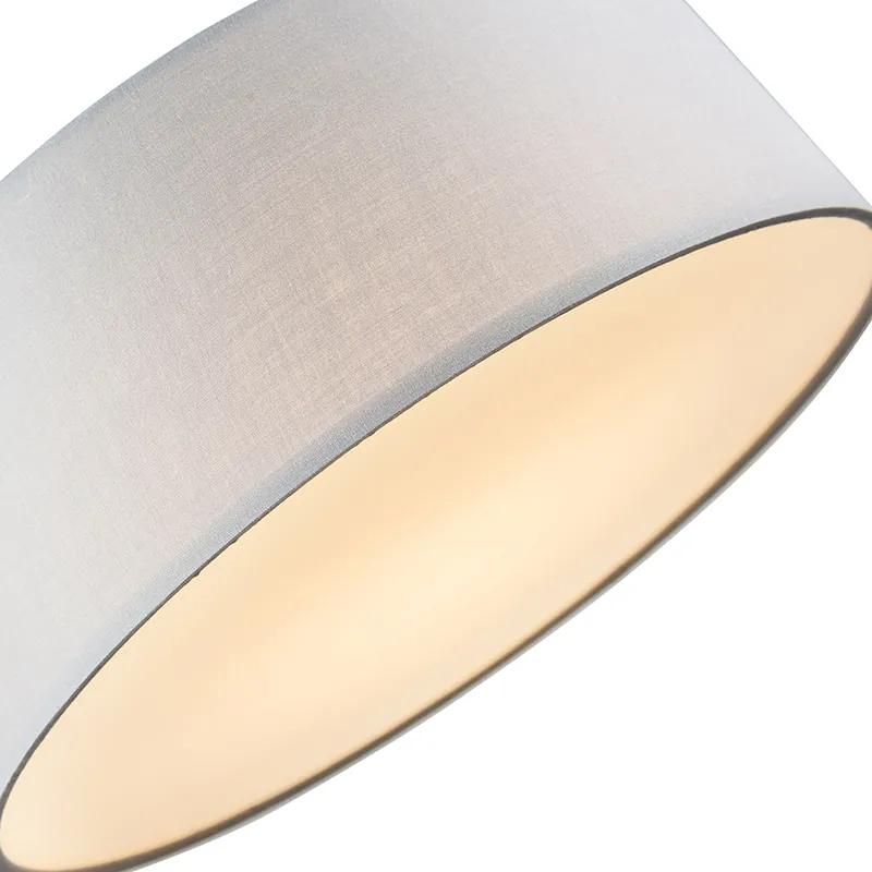 Stoffen Plafondlamp grijs 30 cm incl. LED - Drum LED Modern rond Binnenverlichting Lamp