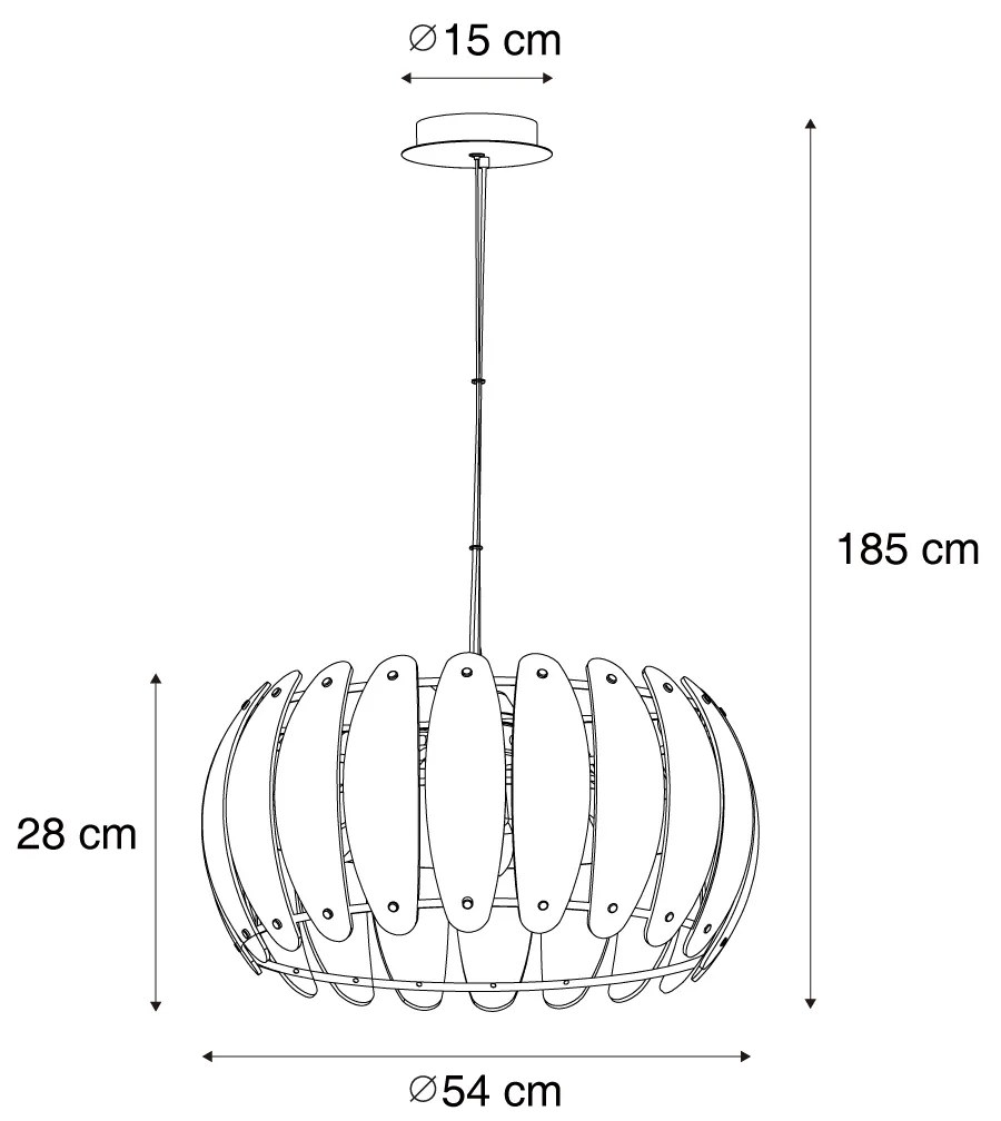 Design hanglamp zwart met smoke glas rond 6-lichts - Mochan Modern E14 Binnenverlichting Lamp
