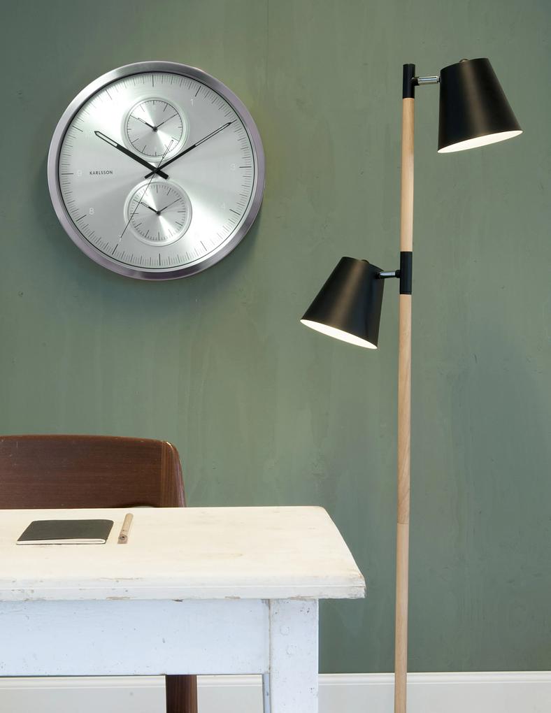 Karlsson | Wandklok Multiple Time diameter 50 cm zwart wandklokken aluminium klokken decoratie | NADUVI outlet