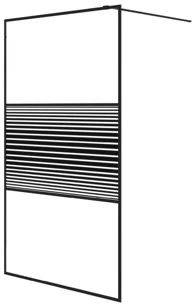vidaXL Inloopdouchewand 115x195 cm transparant ESG-glas zwart