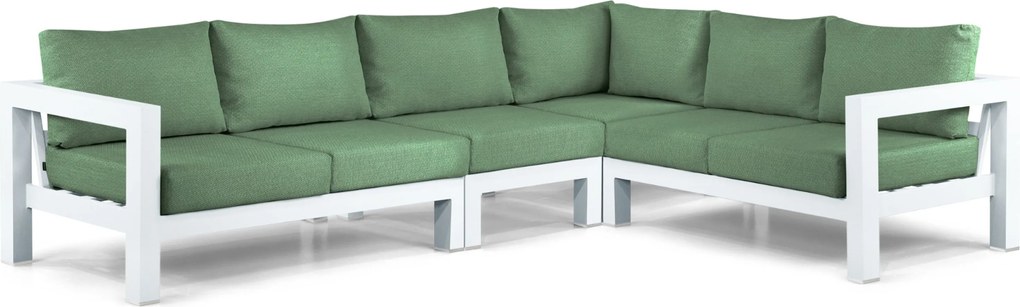 Hoek loungeset 6 personen Aluminium Wit Lifestyle Garden Furniture Luca