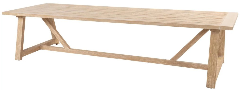 Taste by 4 Seasons Noah lage tuintafel van geborsteld teak met blad 300 x 100 cm      houtkleur weerbestendig