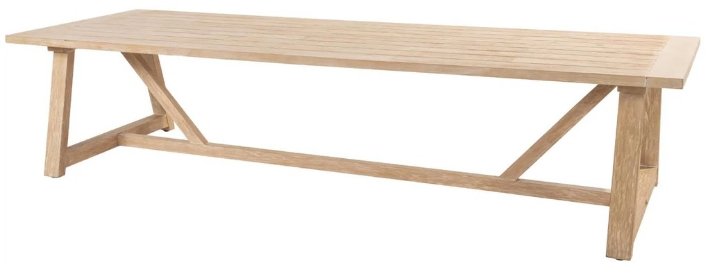 Taste by 4 Seasons Noah low dining tuintafel van geborsteld teak met blad 300 x 100 cm Tuintafel   houtkleur weerbestendig