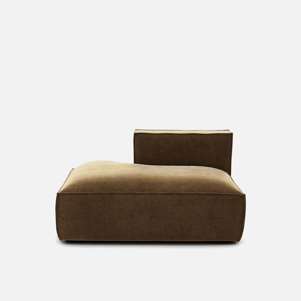 Loungebank element links voor modulaire bank, vintage ribfluweel, SEVEN