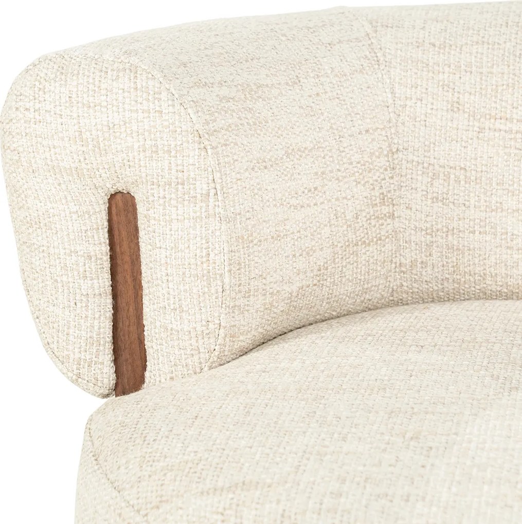Fauteuil Met Hout Draaibaar Beige