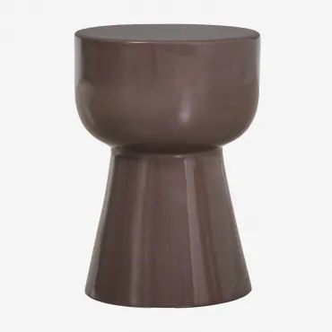 Ronde Bijzettafel Voor Tuin Ø35 Cm In Dolomiet Kaly Bruin – Chocolade - Sklum