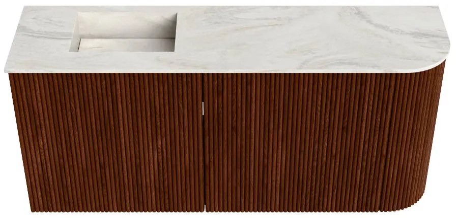 Mondiaz Joya DLux 90cm toiletmeubel ronding rechts ruby met wastafel faye links 1 kraangat ostra