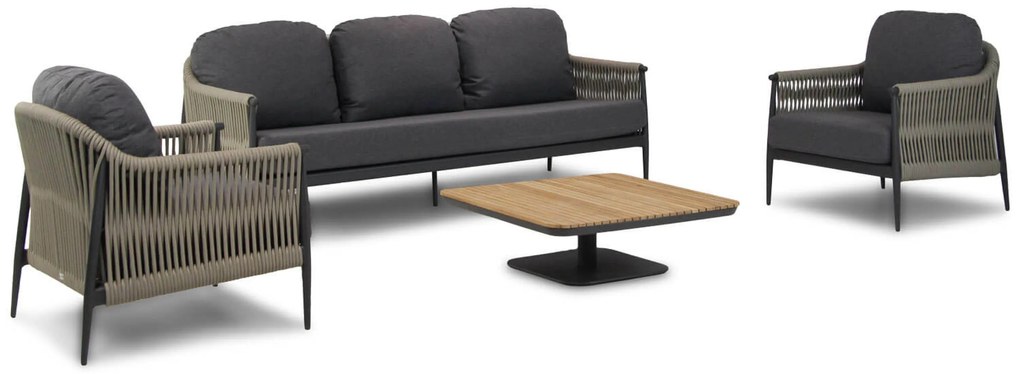 Stoel en Bank Loungeset 5 personen Rope Taupe Coco Lucia/Ralph