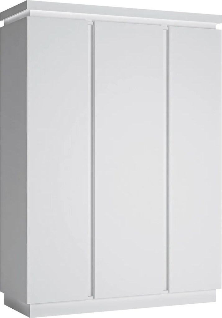 Kledingkast Feldeli 115, Glanzend wit, Wit, 217x156x60cm, 172 kg, Kledingkast deuren: Met scharnieren