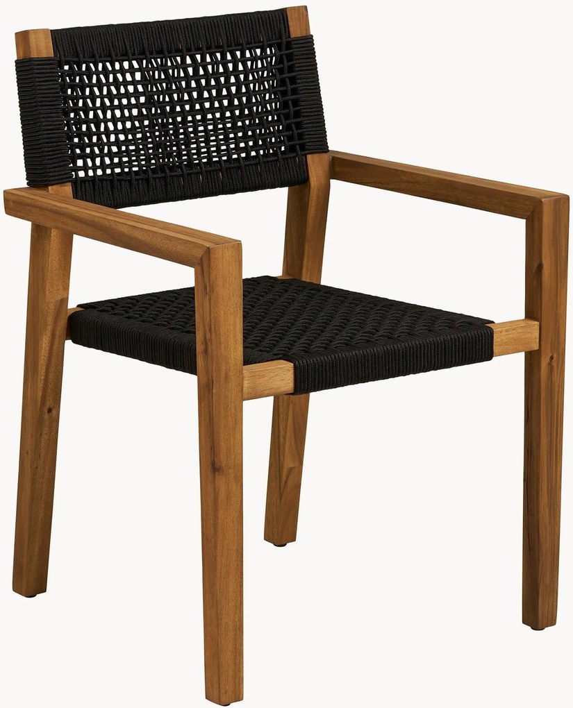 Tuinstoelen Anzio van acaciahout met armleuningen, 2-delig