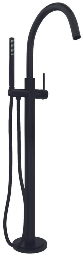 Brauer Black Edition vrijstaande badkraan set staafhanddouche zwart