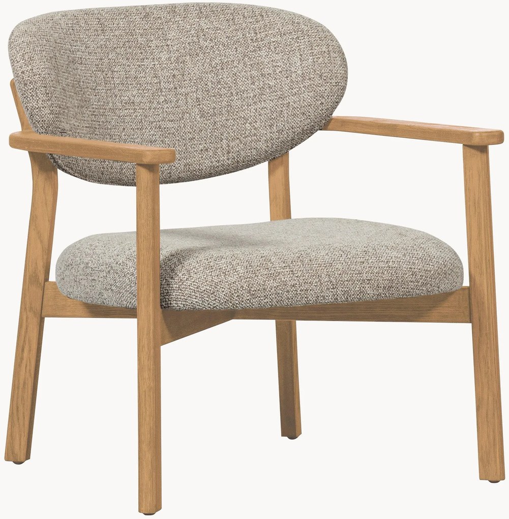 Gestoffeerde armleunstoel Udar van eikenhout