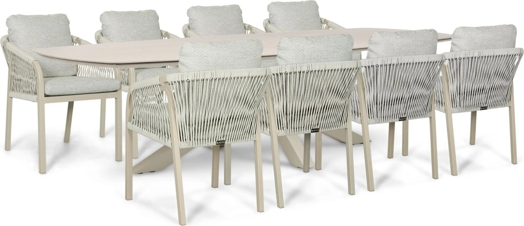 Tuinset 8 personen 300 cm Rope Taupe Lifestyle Garden Furniture Biagio/Voyage