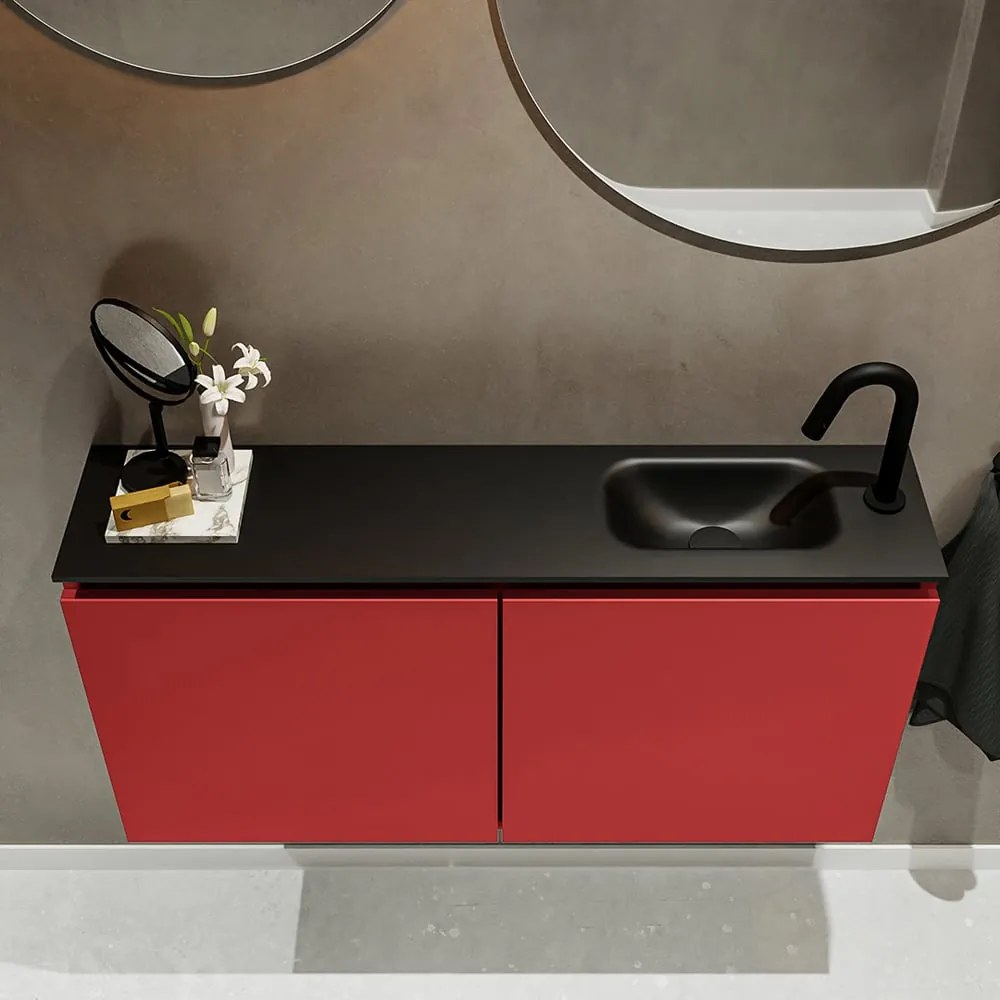 Mondiaz Ture 100cm toiletmeubel fire met wastafel urban rechts 1 kraangat